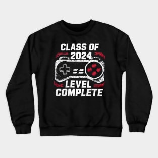 Class Of 2024 Level Complete Senior 2024 Graduation Gamer Grad Crewneck Sweatshirt